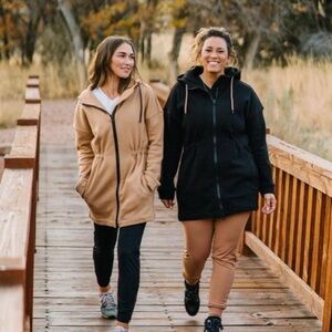 BUNDLE: ZYIA Camel Long Hoodie  +  Black Long Hoodie